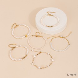 Pearl stainless steel bracelet