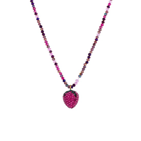  Natural stone handmade stainless steel necklace