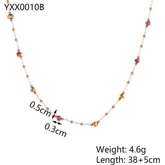 Natural stone pendant stainless steel necklace