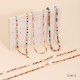 Multi colored rice bead bead bead stainless steel necklace