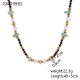 Handmade bead natural stone stainless steel necklace