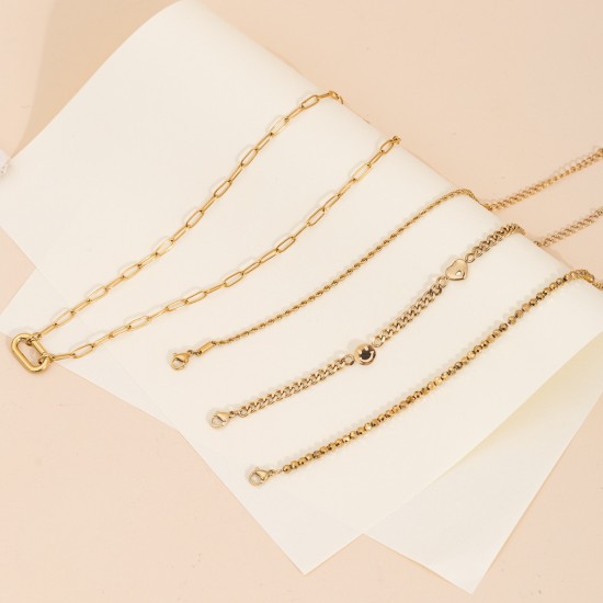 Gold plated stainless steel bracelet