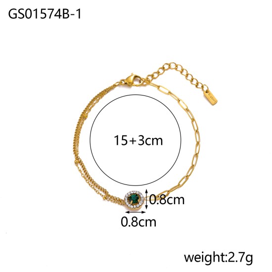 Zircon pendant stainless steel necklace