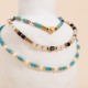 Turquoise bead stainless steel necklace