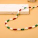 Colorful zircon stainless steel necklace