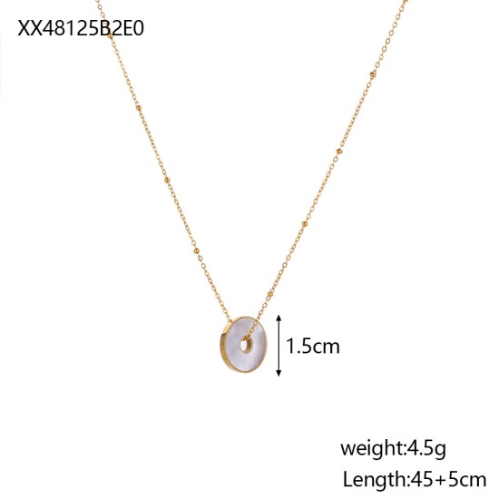 Pearl pendant heart-shaped stainless steel necklace