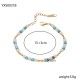 Colored natural stone stainless steel bracelet