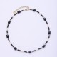 Colorful natural stone stainless steel necklace