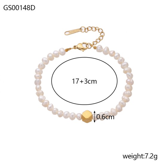 Pearl stainless steel bracelet