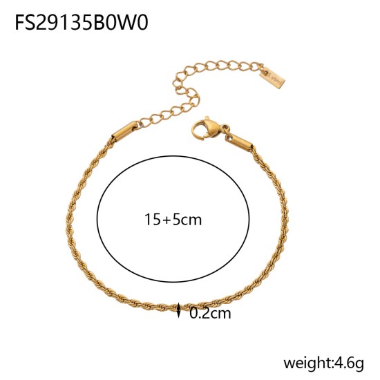 Gold plated stainless steel bracelet