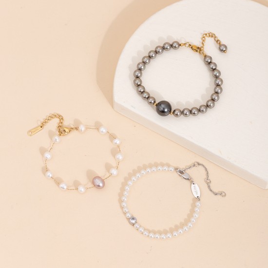 Pearl stainless steel bracelet