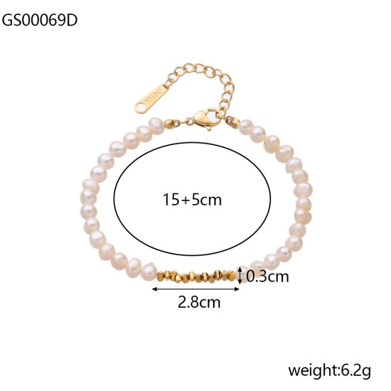 Pearl stainless steel bracelet