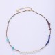 Colorful natural stone stainless steel necklace