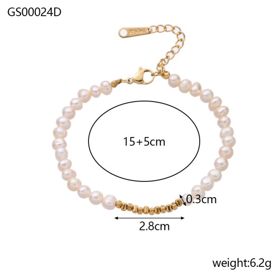 Pearl stainless steel bracelet