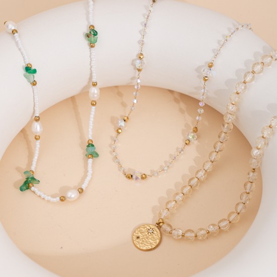 Letter pendant stainless steel necklace