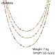 Colored crystal pendant stainless steel necklace