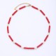 Colorful natural stone pearl stainless steel necklace