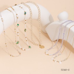 Letter pendant stainless steel necklace