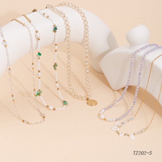 Letter pendant stainless steel necklace