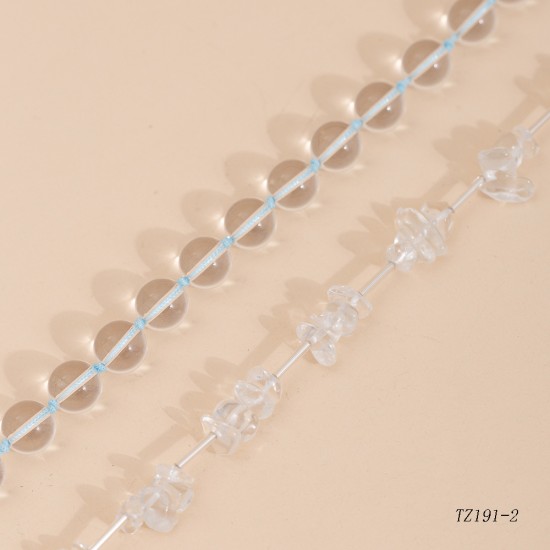 Crystal crushed stone stainless steel necklace