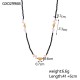 Black rope natural stone stainless steel necklace