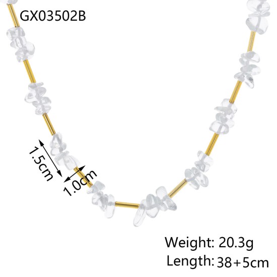 Colored crystal pendant stainless steel necklace