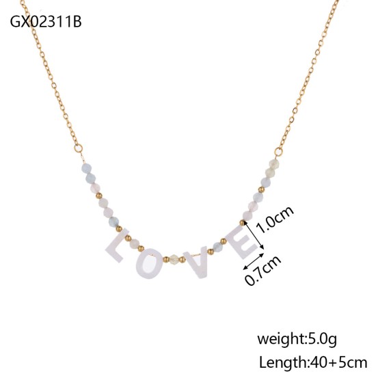 Letter pendant stainless steel necklace