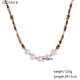 Natural stone stainless steel necklace