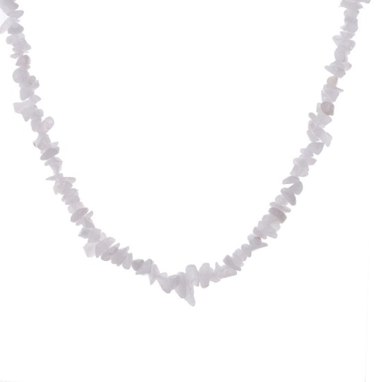 Natural stone pendant stainless steel necklace