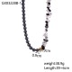 Beaded natural stone stainless steel necklace
