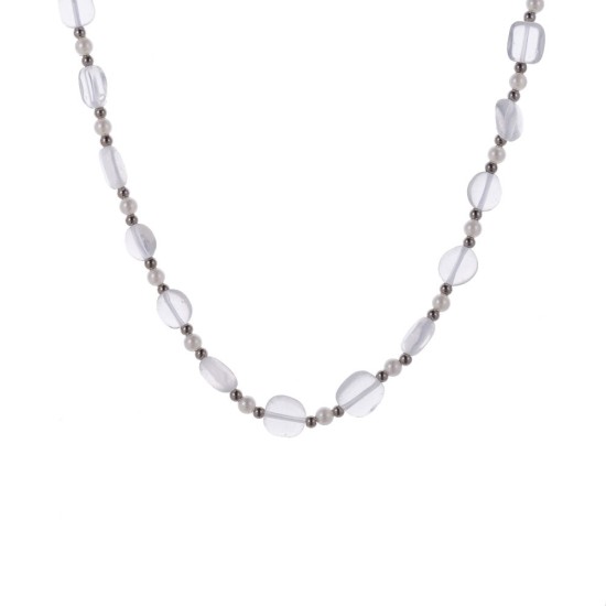 Natural stone stainless steel necklace