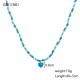 Beaded natural stone stainless steel necklace
