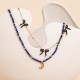 Moon Bow Natural Stone Stainless Steel Necklace