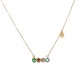 Colored crystal pendant stainless steel necklace
