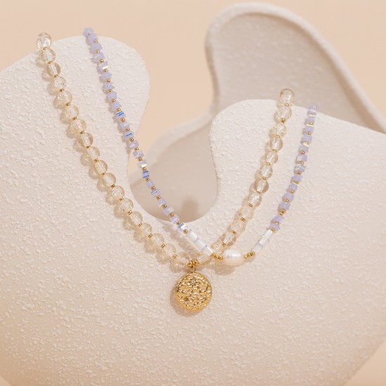 Letter pendant stainless steel necklace