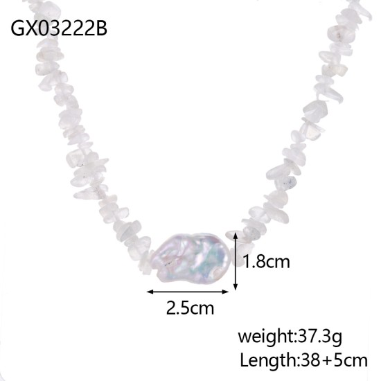 Beaded stainless steel necklace