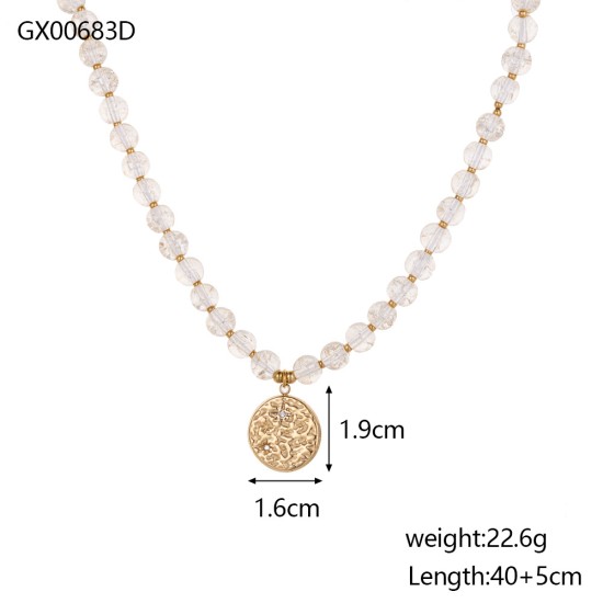 Letter pendant stainless steel necklace