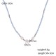 Beaded natural stone stainless steel necklace