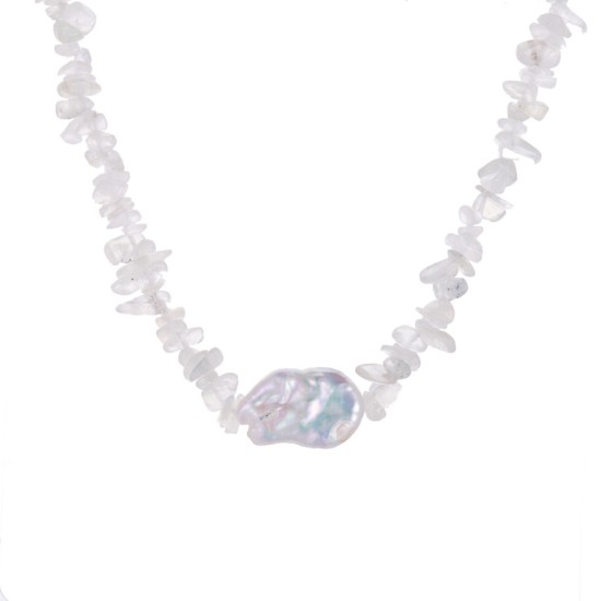 Beaded stainless steel necklace