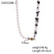 Beaded natural stone stainless steel necklace