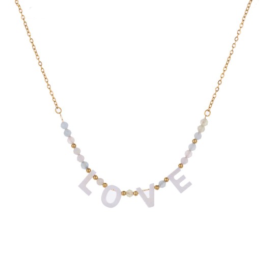 Letter pendant stainless steel necklace