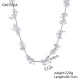 Crystal crushed stone stainless steel necklace