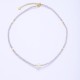 Colorful natural stone pearl stainless steel necklace