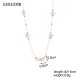 Natural stone crystal stainless steel necklace