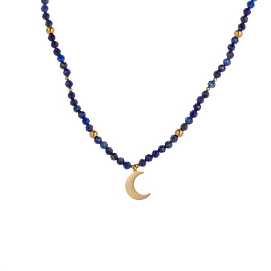 Moon Bow Natural Stone Stainless Steel Necklace